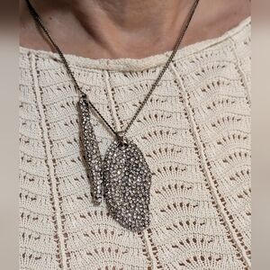 Alexander McQueen Swarovski Cristal Silver Pendant Necklace, $1,590 NWT